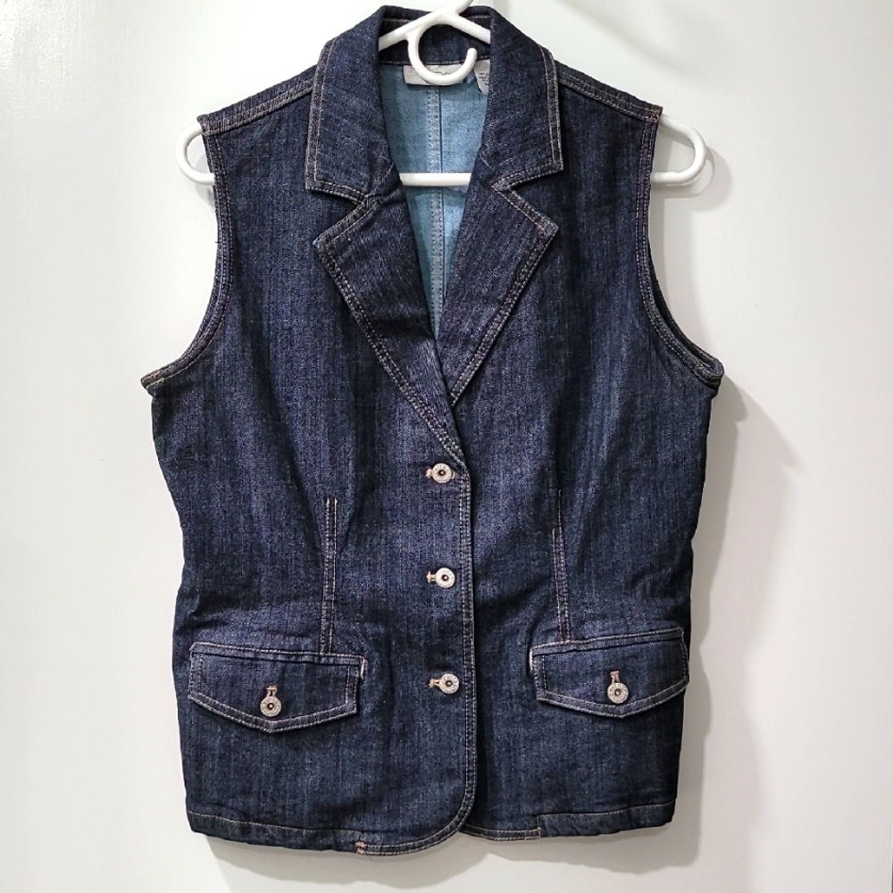 Chico's Platinum Denim Sleeveless Vest